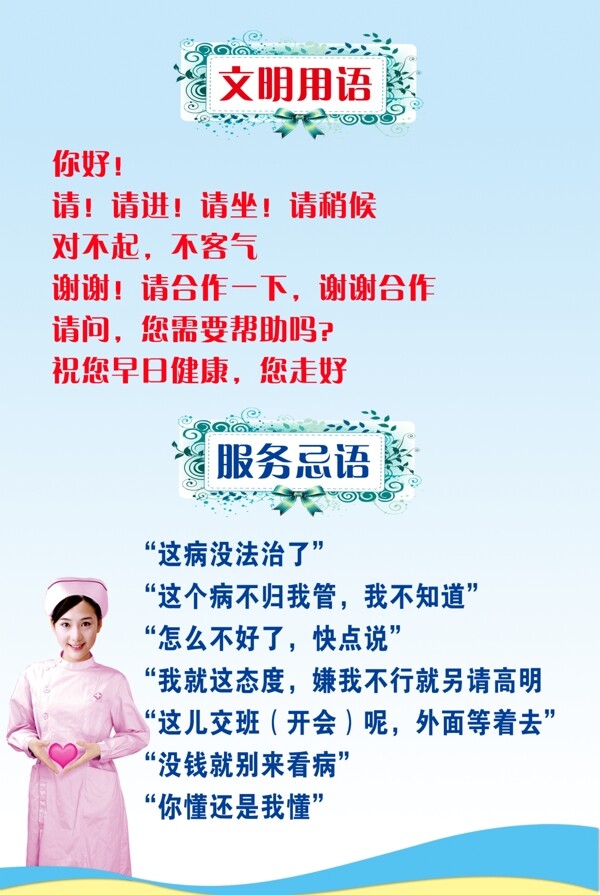 護(hù)士文明用語圖片