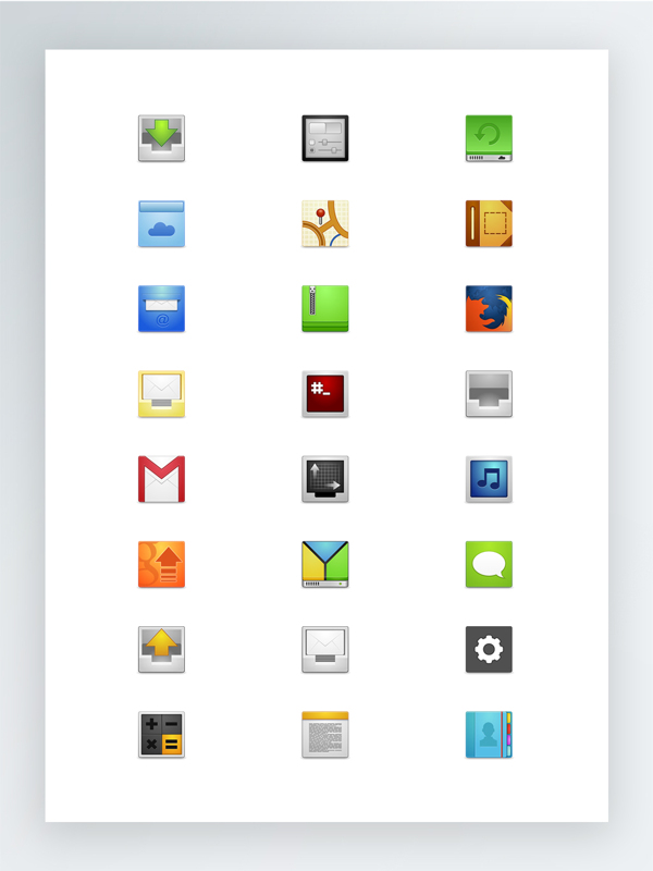 方形Android應(yīng)用app圖標(biāo)集