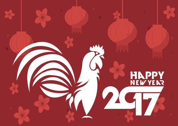 新年扁平海报设计元素