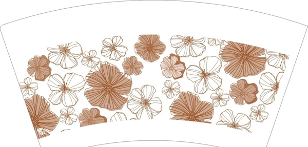 单色花朵纸杯设计图片