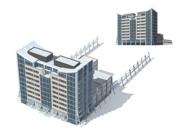 MAX公共建筑办公楼设计3D模型