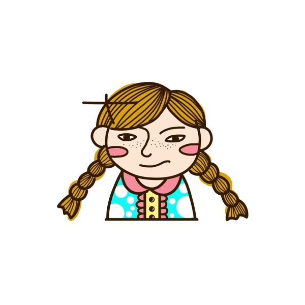 卡通女孩手繪裝飾