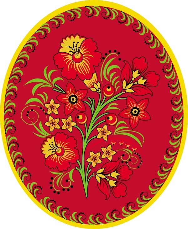 印花矢量圖優(yōu)雅植物色彩紅色五彩斑斕免費素材