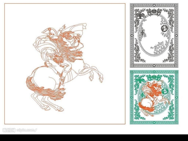 線稿拿破侖圖片