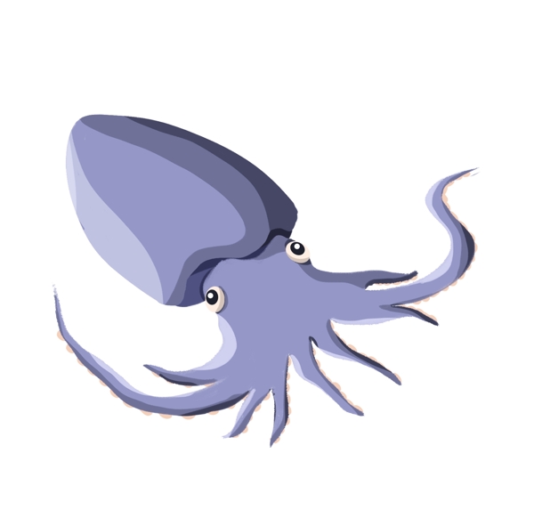 蓝色的海鲜章鱼插画