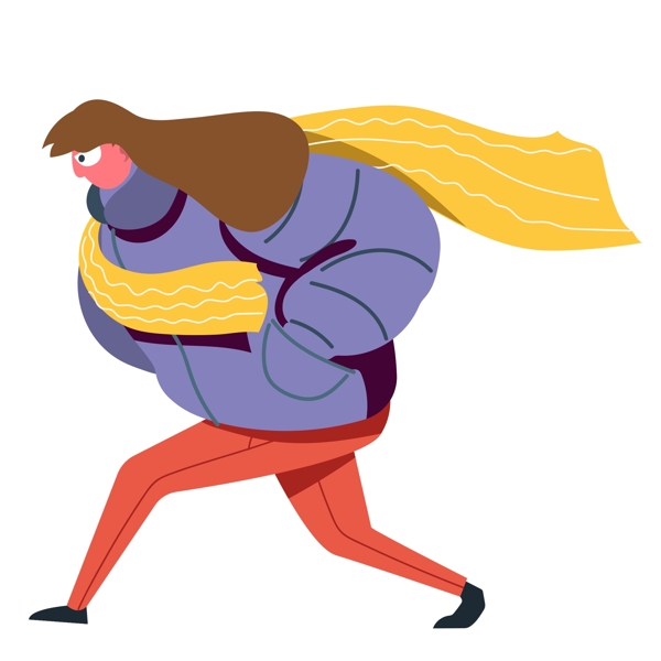 奔跑的女人扁平化人物设计可商用元素
