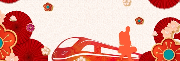 红色创意春节banner海报背景