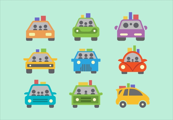 警車扁平化圖標(biāo)