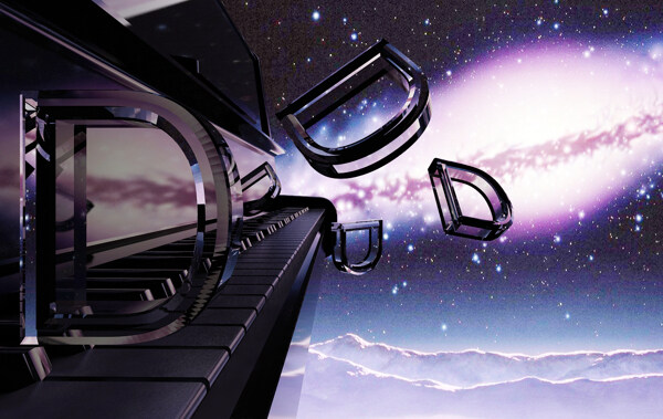 鋼琴d調3d渲染