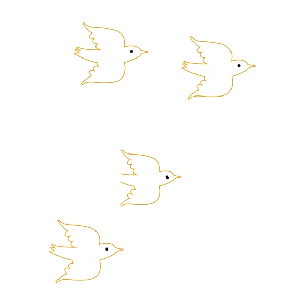 白色小鸟动物卡通透明素材