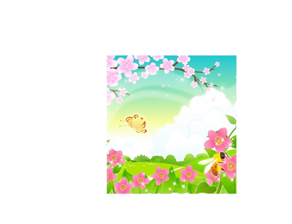 藍天風(fēng)景矢量圖下載