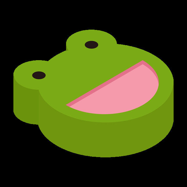2.5D可爱青蛙头像立体图标可商用元素