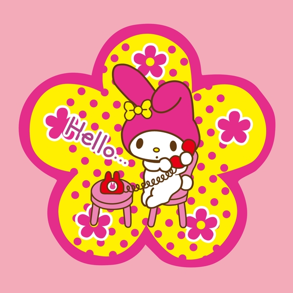 印花矢量圖可愛卡通卡通形象melody英文免費素材