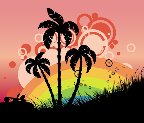 老式的夏季背景矢量插畫