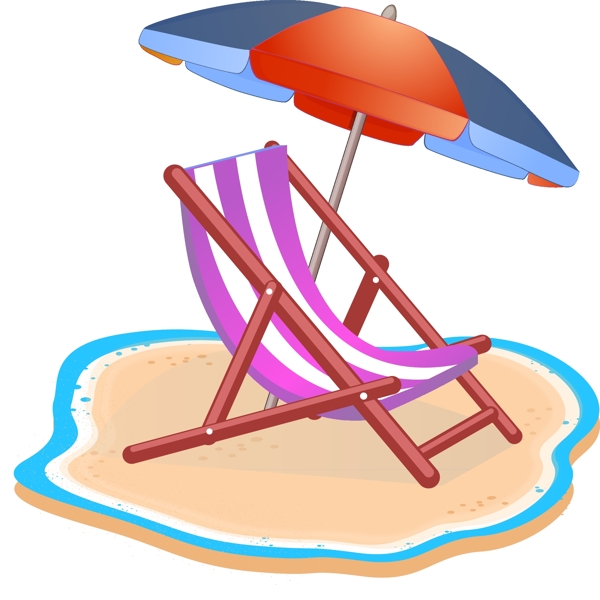 沙滩躺椅雨伞