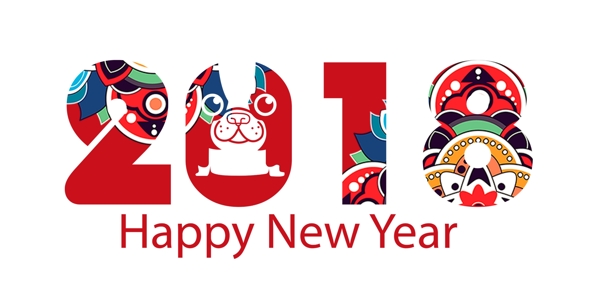 剪紙風(fēng)格2018狗年新年快樂(lè)標(biāo)題