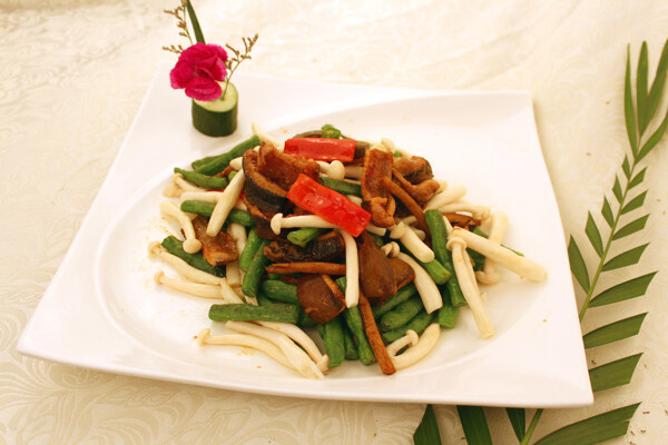 茶樹菇四季豆炒脆膳