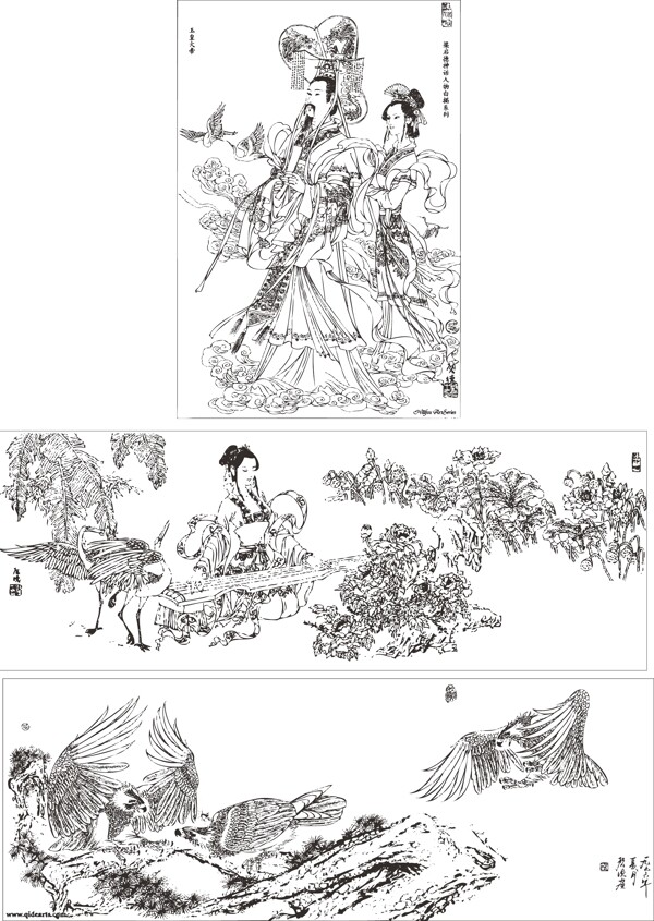 經(jīng)典白描人物圖片