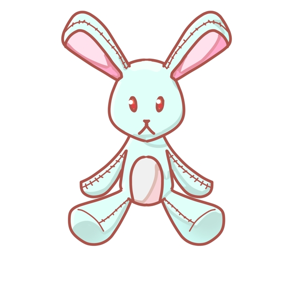 可爱的兔子玩偶插画