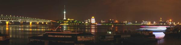 湖北武汉江岸夜景