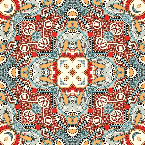 精美復(fù)古花紋矢量背景圖