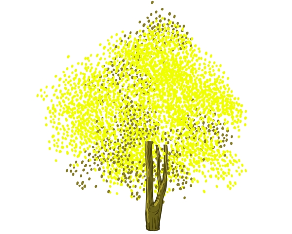 创意黄色树木插画