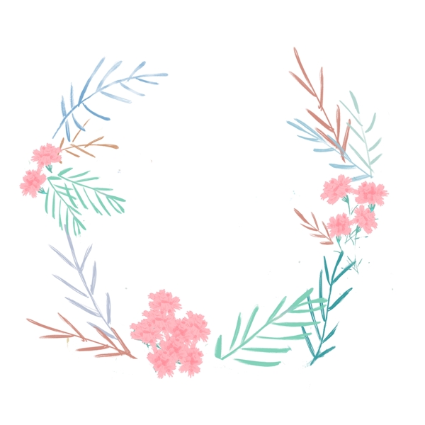 母亲节康乃馨花环png素材图