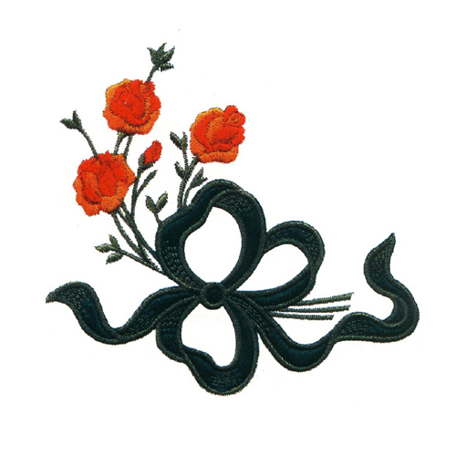 繡花花卉玫瑰蝴蝶結(jié)家紡免費(fèi)素材