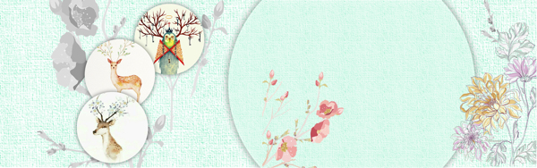 綠色水墨花朵淘寶全屏banner背景