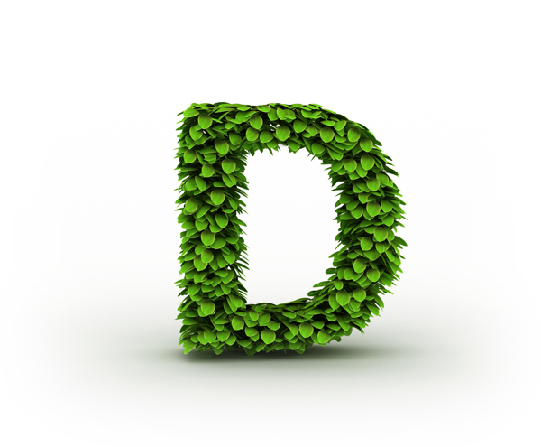绿叶立体字母D图片