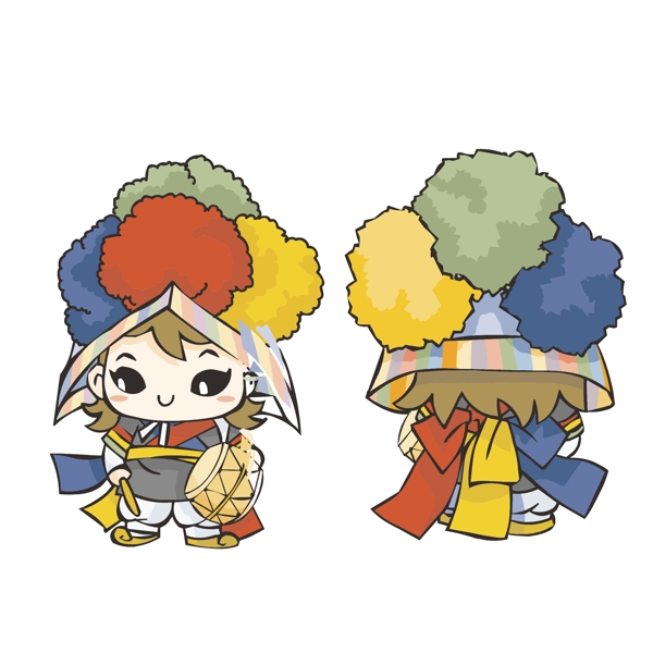 印花矢量圖可愛卡通色彩黃色紅色免費(fèi)素材