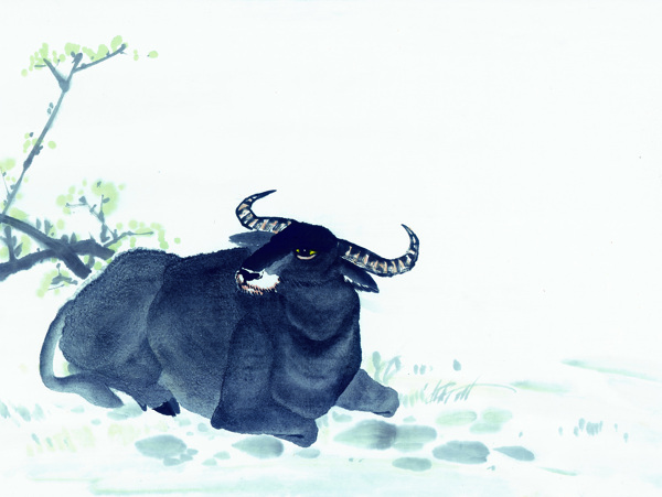 古图动物绘画牛水牛