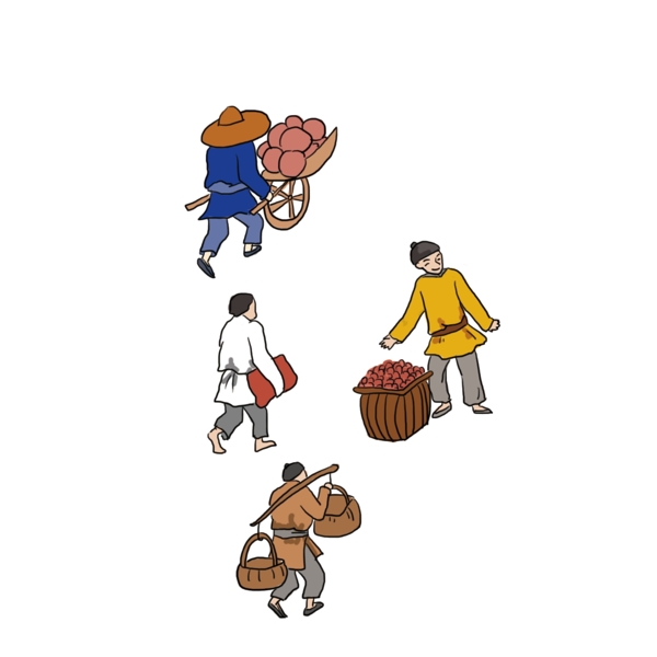 古代人物涼亭漫畫PSD分層文件