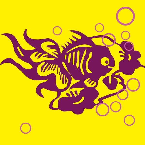 印花矢量圖動物金魚海洋生物色彩免費素材