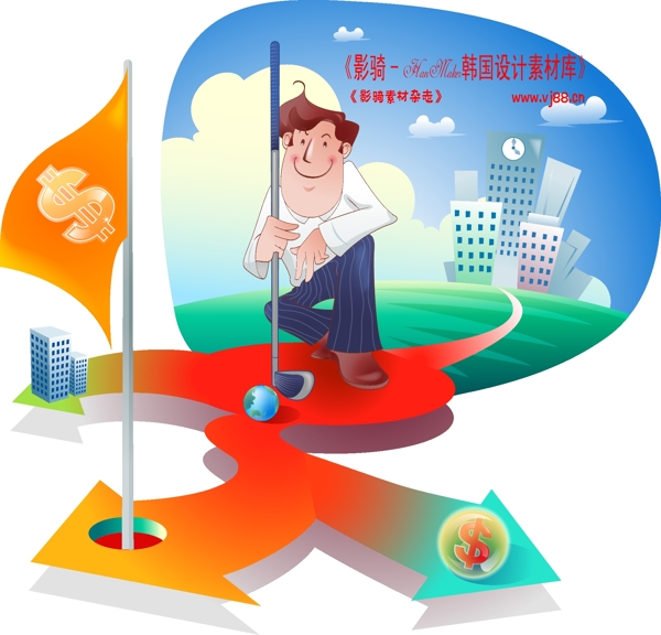 男性商業(yè)插畫商務(wù)矢量素材商務(wù)男性HanMaker韓國設(shè)計(jì)素材庫