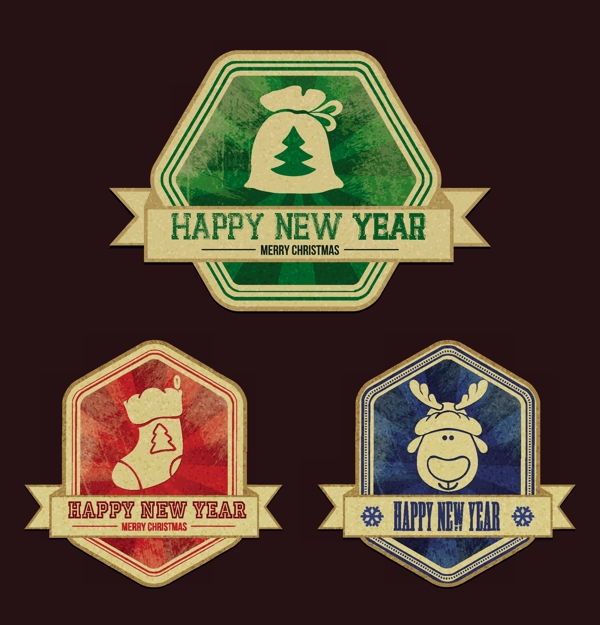 圣誕節(jié)商品徽章標(biāo)簽矢量素材01
