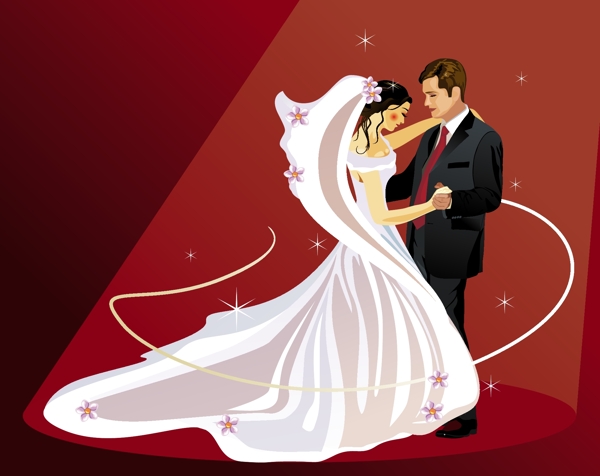 結(jié)婚婚禮主題插畫矢量圖片