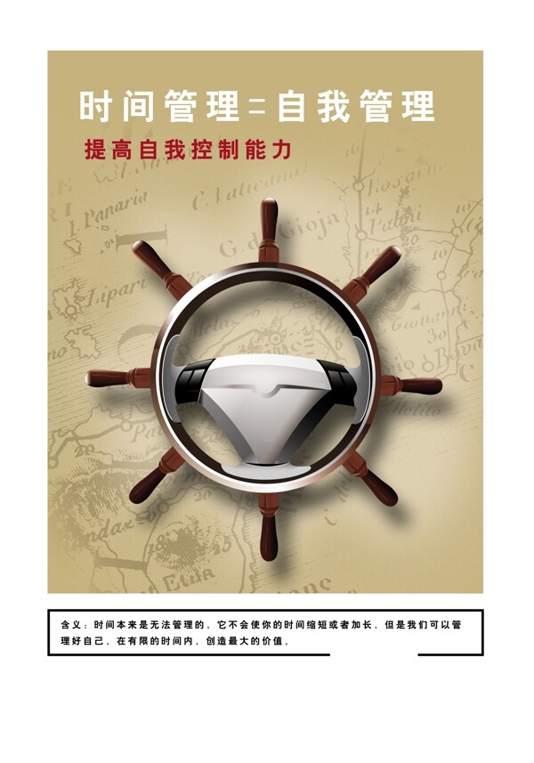 自我管理方向盤企業(yè)文化海報