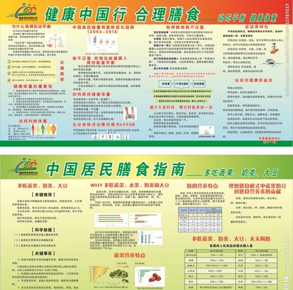 健康中国行合理膳食展板