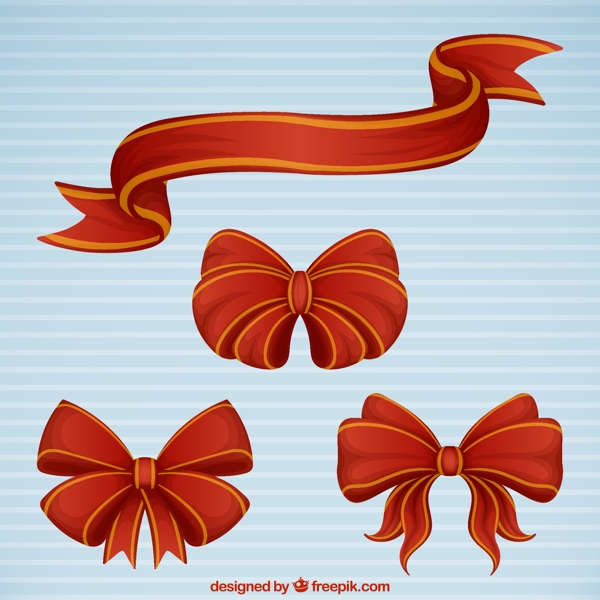 紅色蝴蝶結(jié)和絲帶