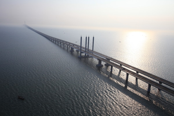 杭州湾跨海大桥俯瞰图片