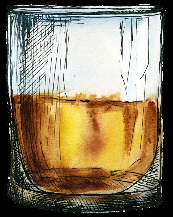 裂纹酒杯卡通透明素材