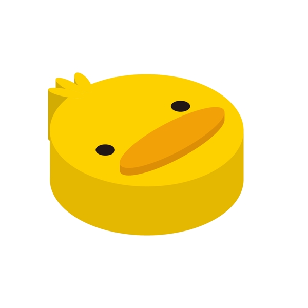 2.5D可爱小黄鸭头像立体图标可商用元素