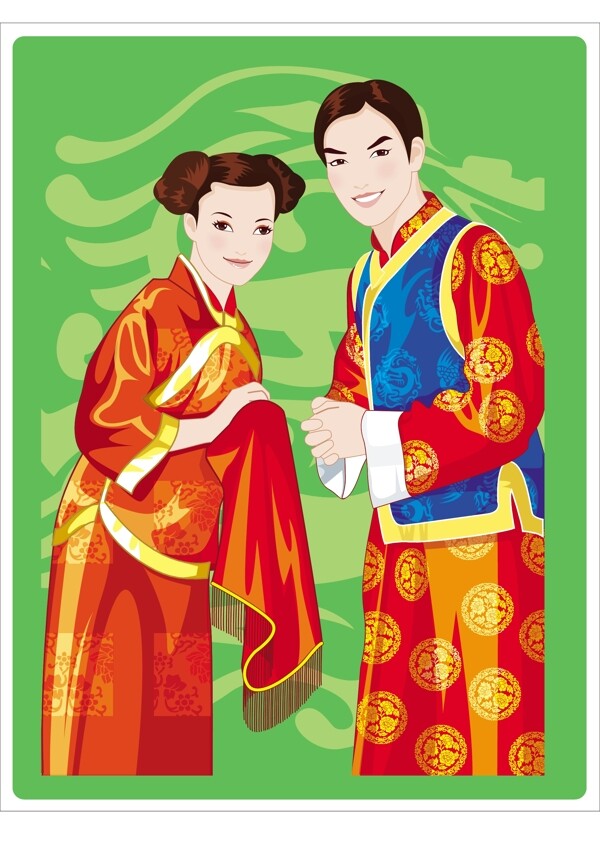 傳統(tǒng)婚禮矢量人物矢量素材AI格式0016