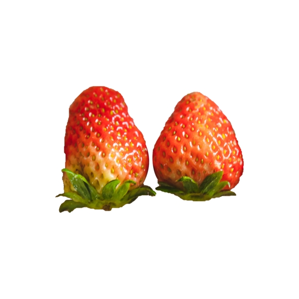 两个新鲜的草莓png