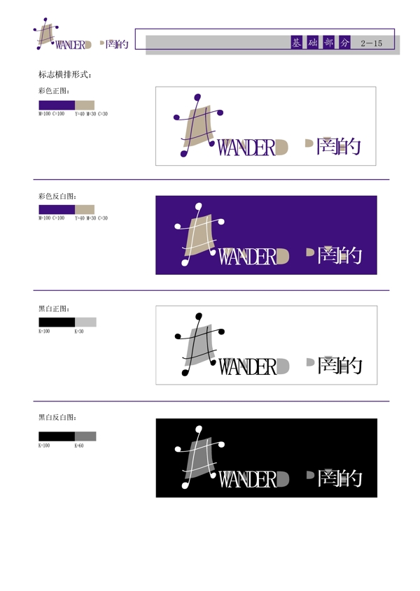 服飾網(wǎng)的WanderVI矢量CDR文件VI設(shè)計VI寶典