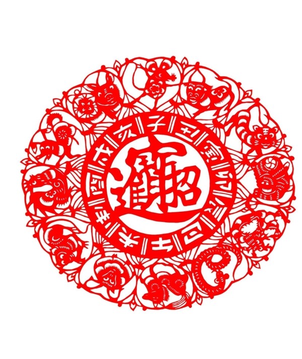 剪紙生肖圖片