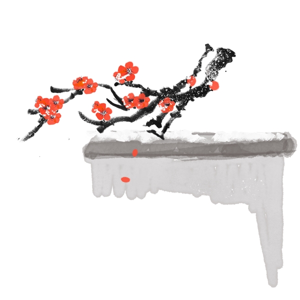 中国画写意水墨画梅兰竹菊古典元素