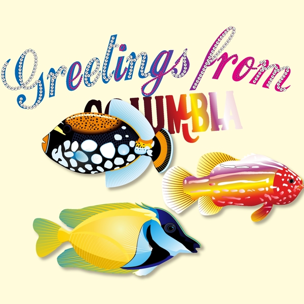 印花矢量圖可愛(ài)卡通卡通動(dòng)物金魚(yú)魚(yú)類(lèi)免費(fèi)素材