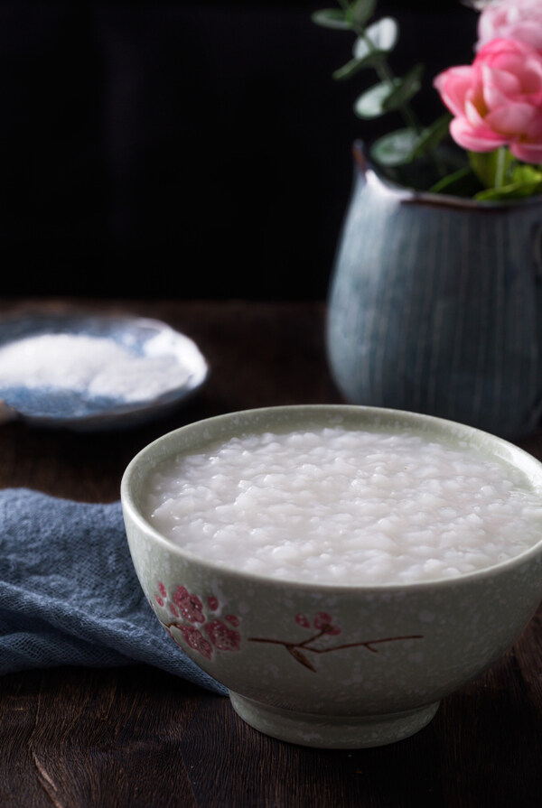 小米粥食材传统美食背景素材